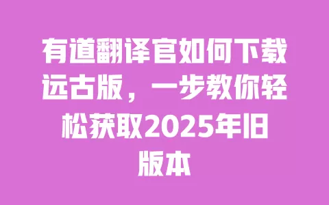有道翻译官如何下载远古版,一步教你轻松获取2025年旧版本 一
