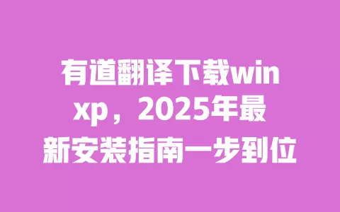 有道翻译下载winxp，2025年最新安装指南一步到位 一
